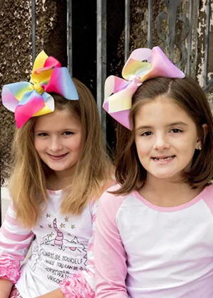 Rainbow Print Bows
