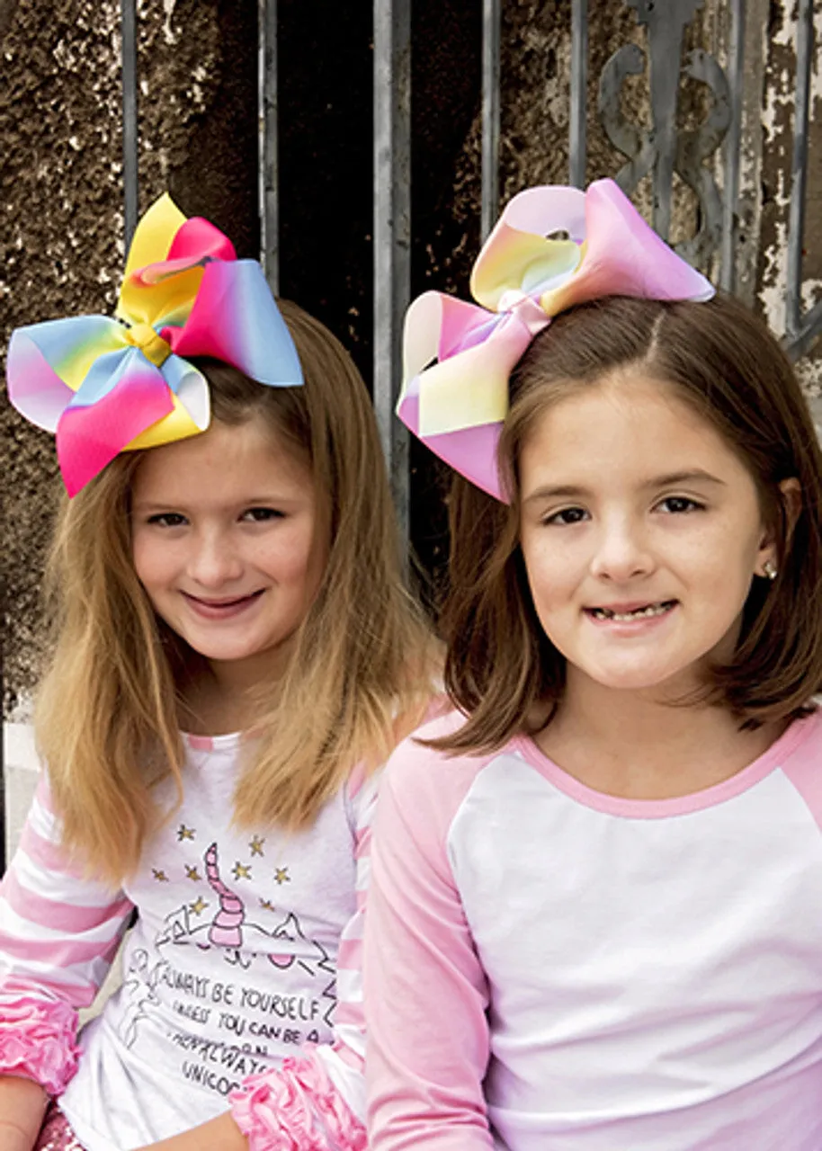 Rainbow Print Bows