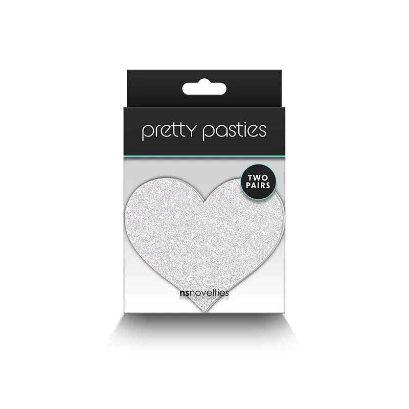 Red & Silver Glitter Hearts Pretty Pasties set of two