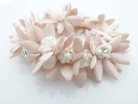Rhinestone Hair Elastics Flower Petal Crochet Wrapped Elastic Ponytail Holder women hair accessory