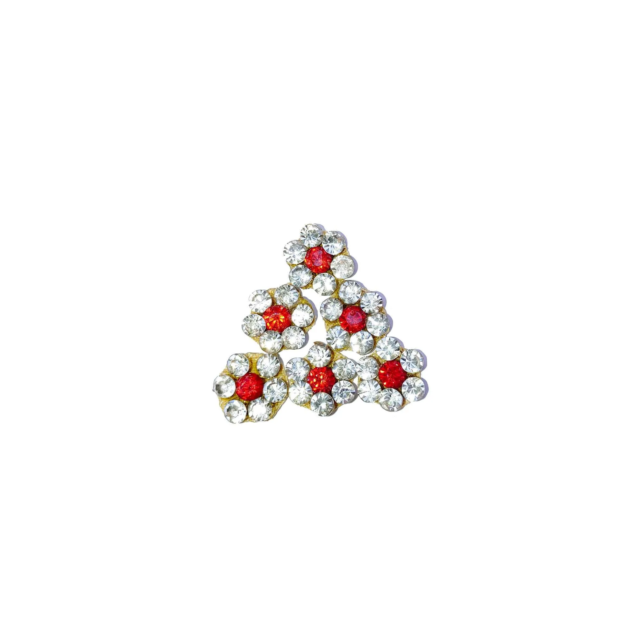 Rhinestone Studded Round Buti with Pearls for Craft Packing or Decoration - 11217