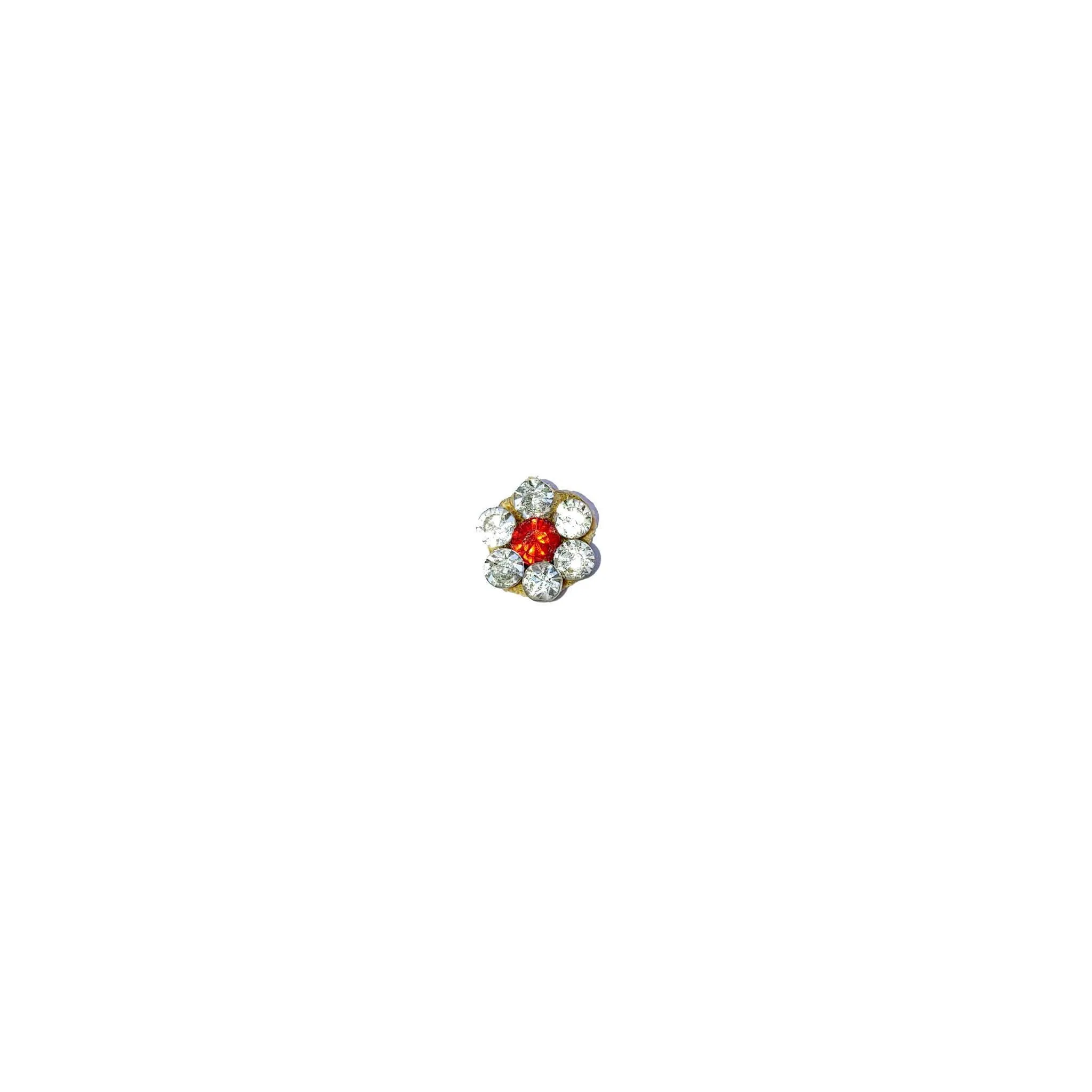 Rhinestone Studded Round Buti with Pearls for Craft Packing or Decoration - 11217