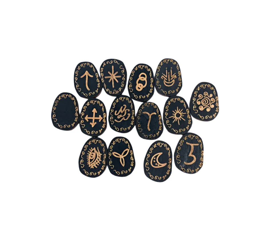 Sandalwood Hand Carved Witch Runes