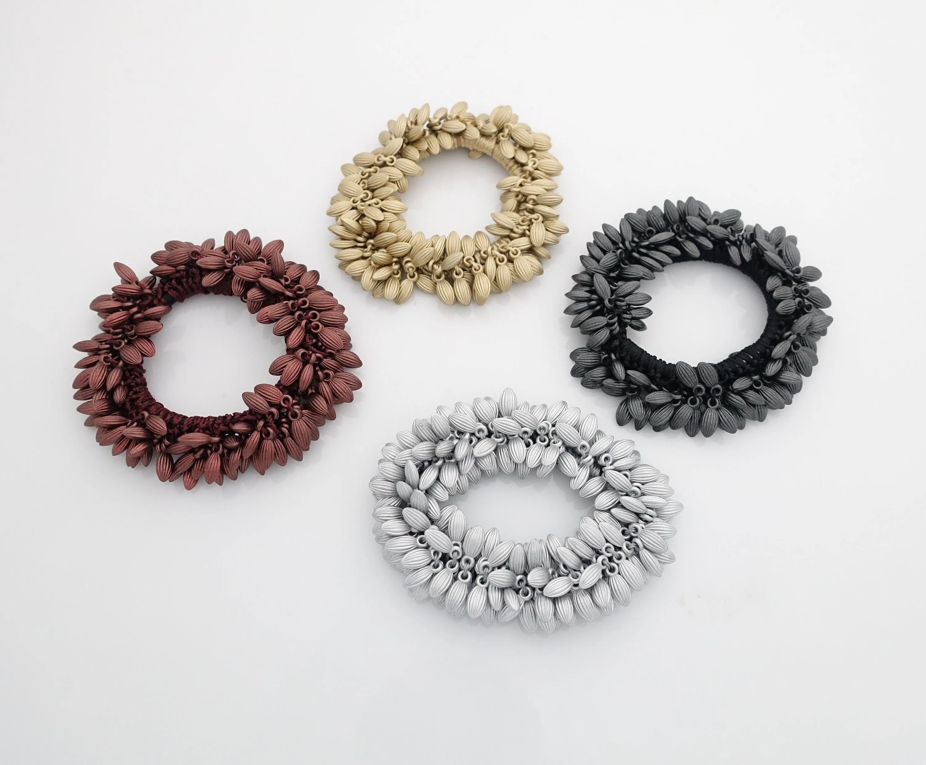 seeds beaded hair elastic scrunchies woman hair accessories