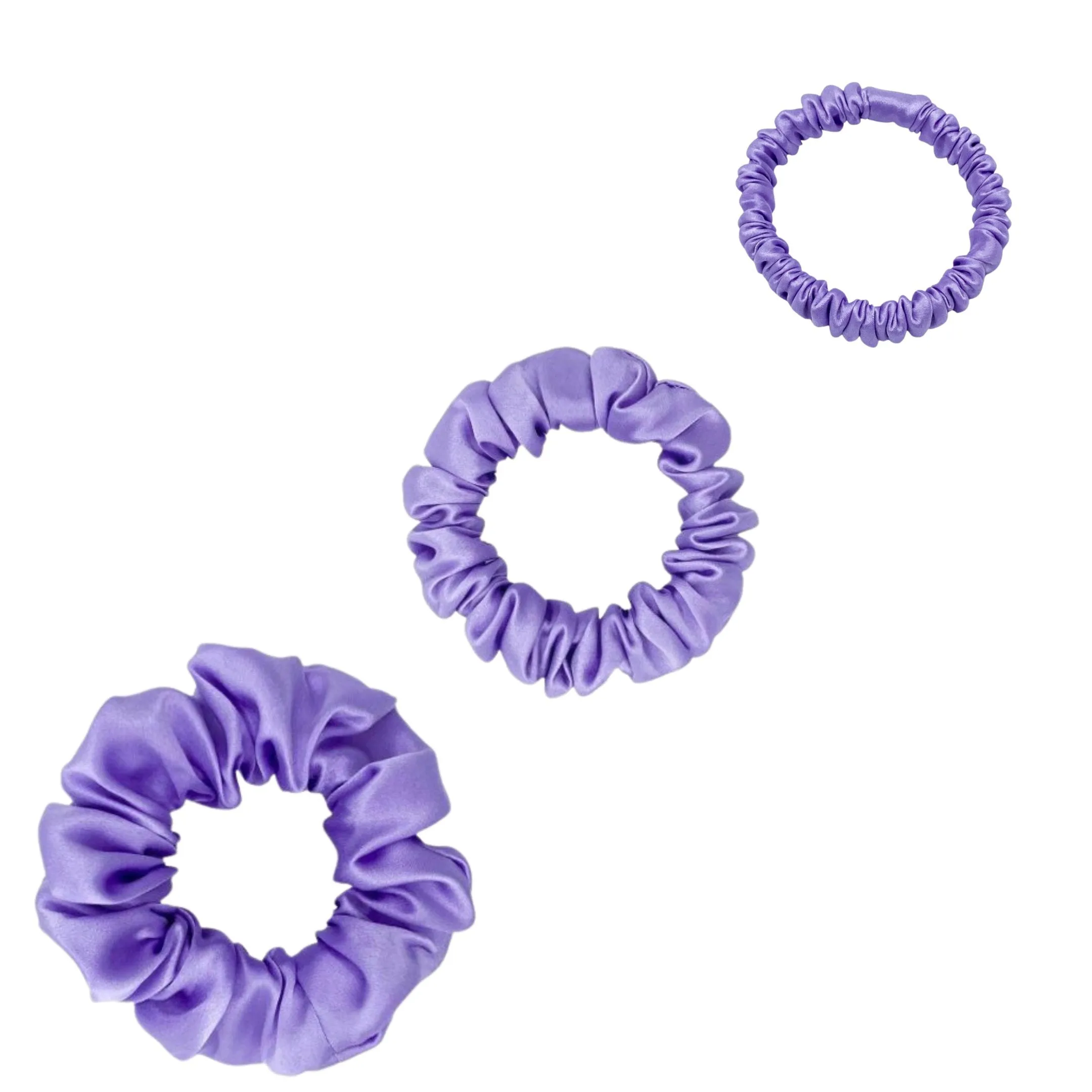 Silk Scrunchies Set - Emerald - Mini, Small, Medium