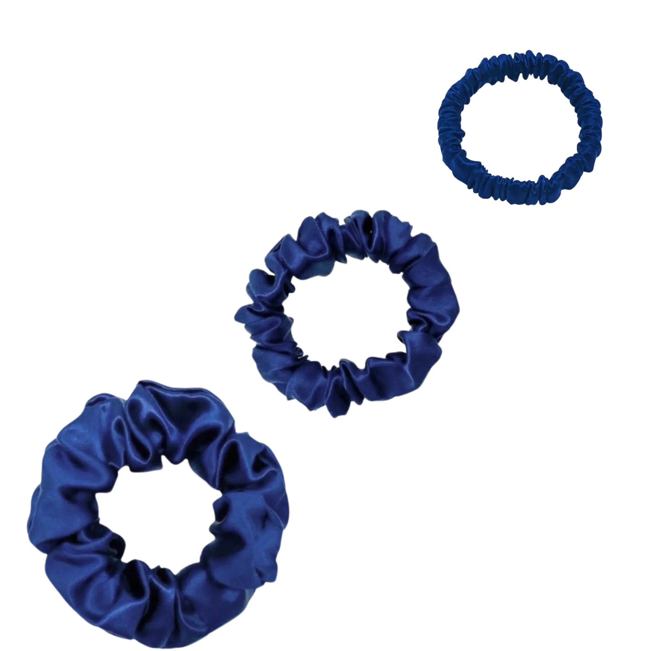 Silk Scrunchies Set - Emerald - Mini, Small, Medium