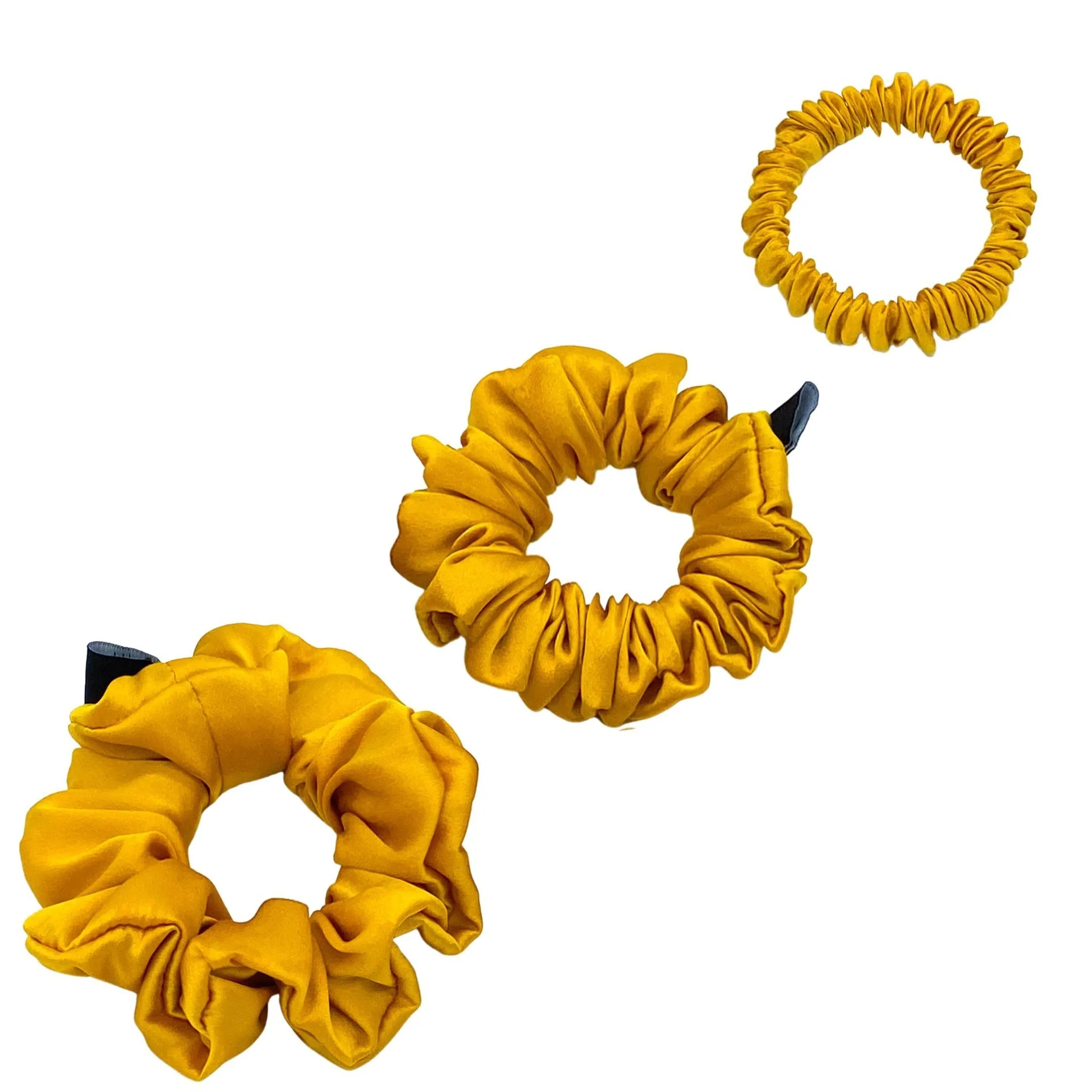 Silk Scrunchies Set - Emerald - Mini, Small, Medium
