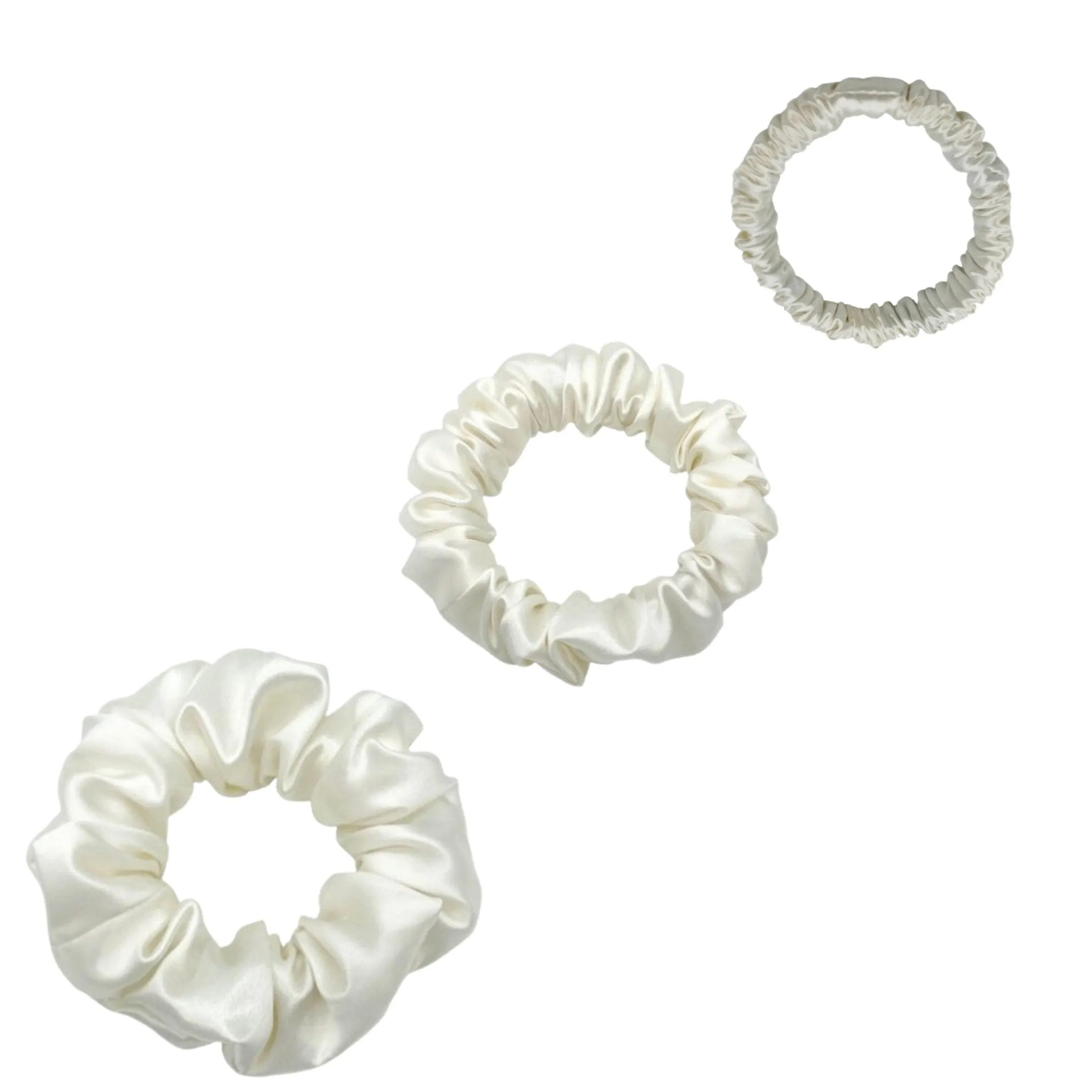 Silk Scrunchies Set - Emerald - Mini, Small, Medium