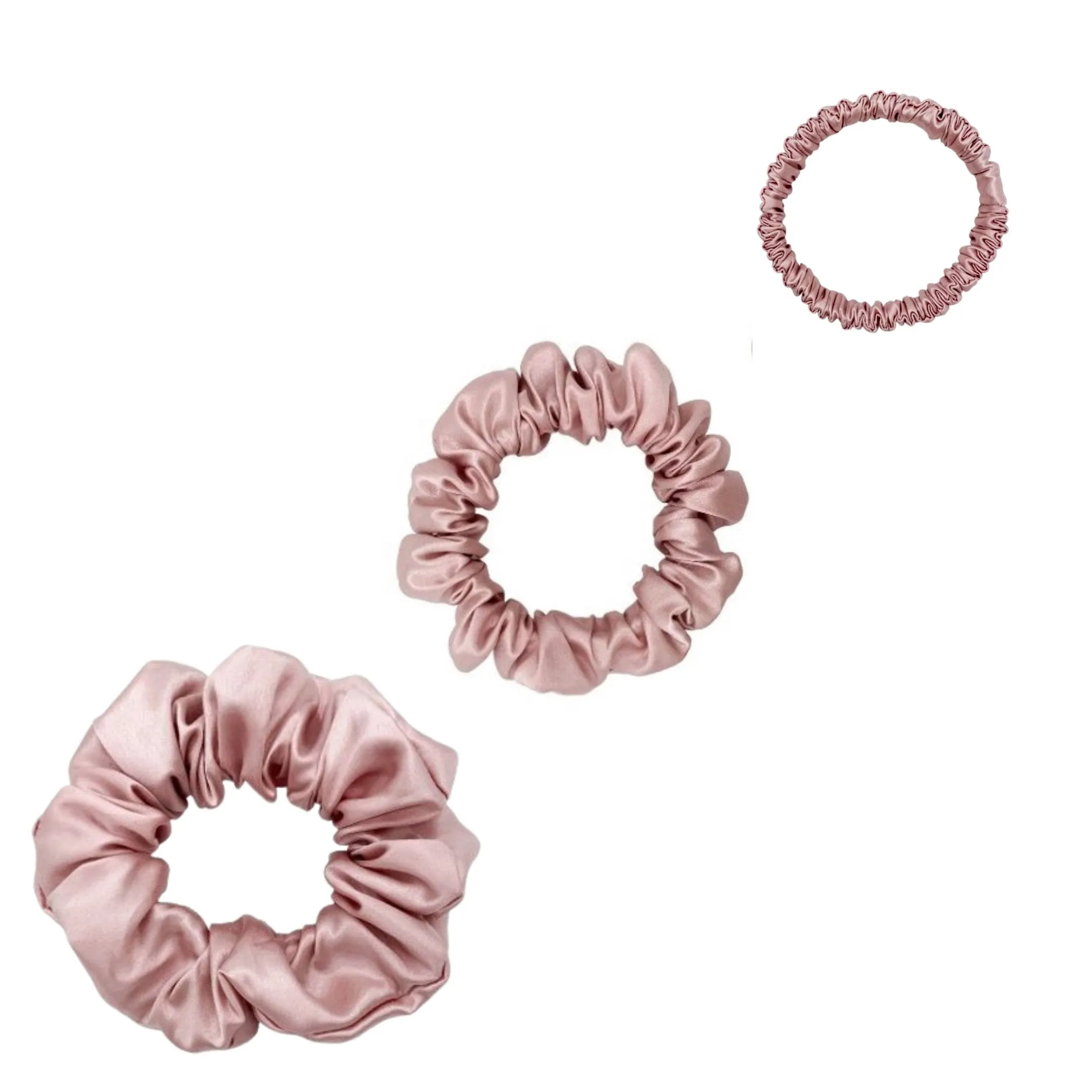 Silk Scrunchies Set - Emerald - Mini, Small, Medium