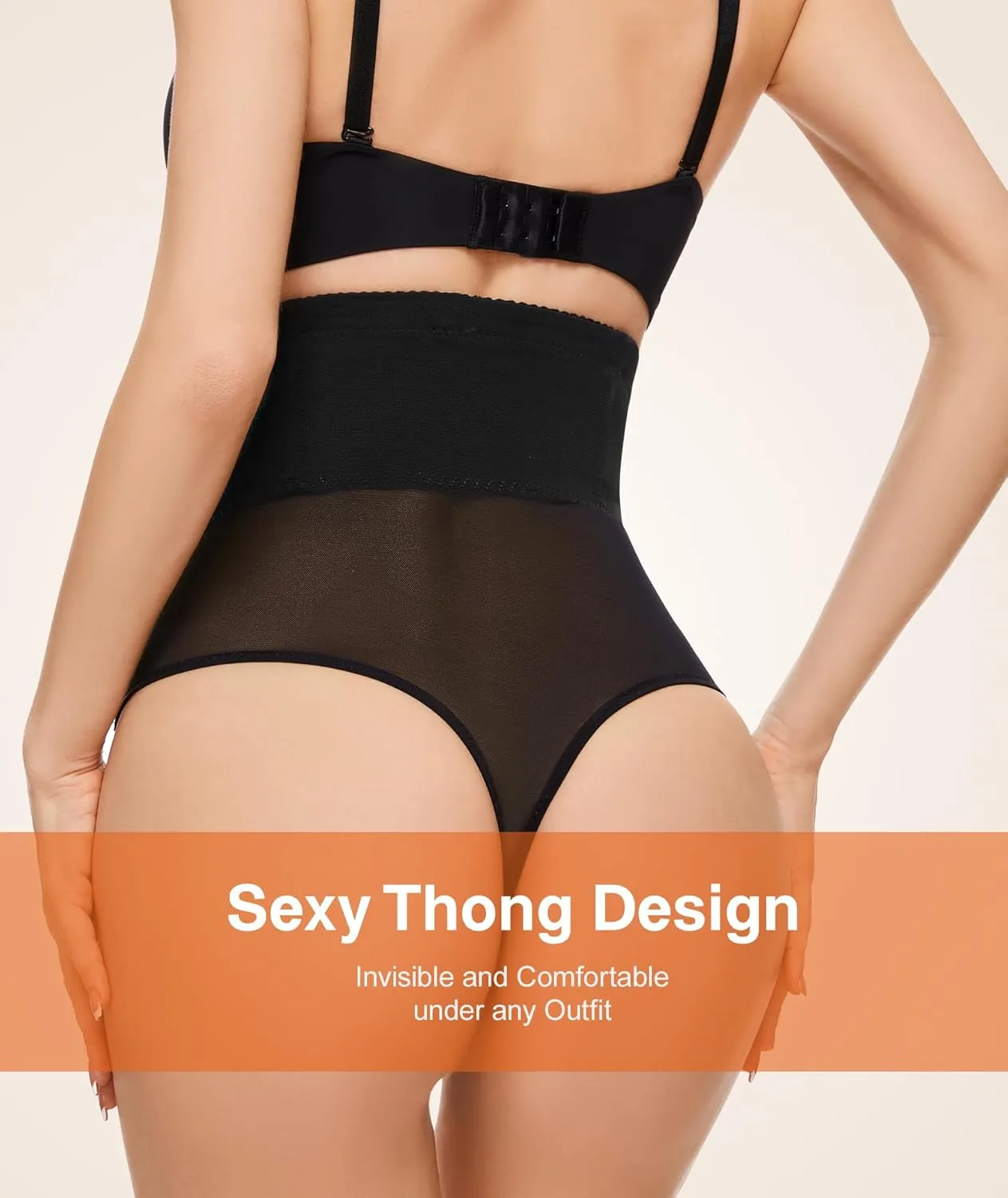 SIMIYA Thong Shapewear Tummy Control for Women High Waisted Stay-Put Body Shaper Girdle Compression Shapewear Thong