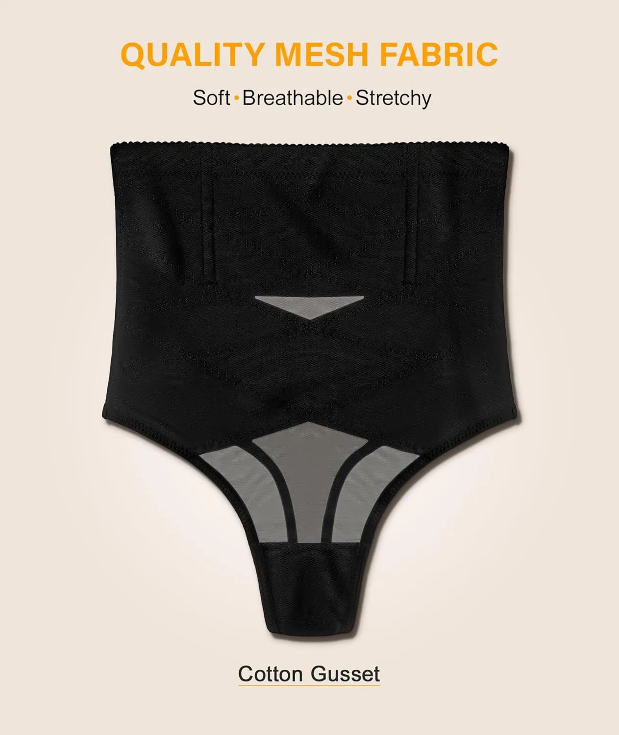 SIMIYA Thong Shapewear Tummy Control for Women High Waisted Stay-Put Body Shaper Girdle Compression Shapewear Thong