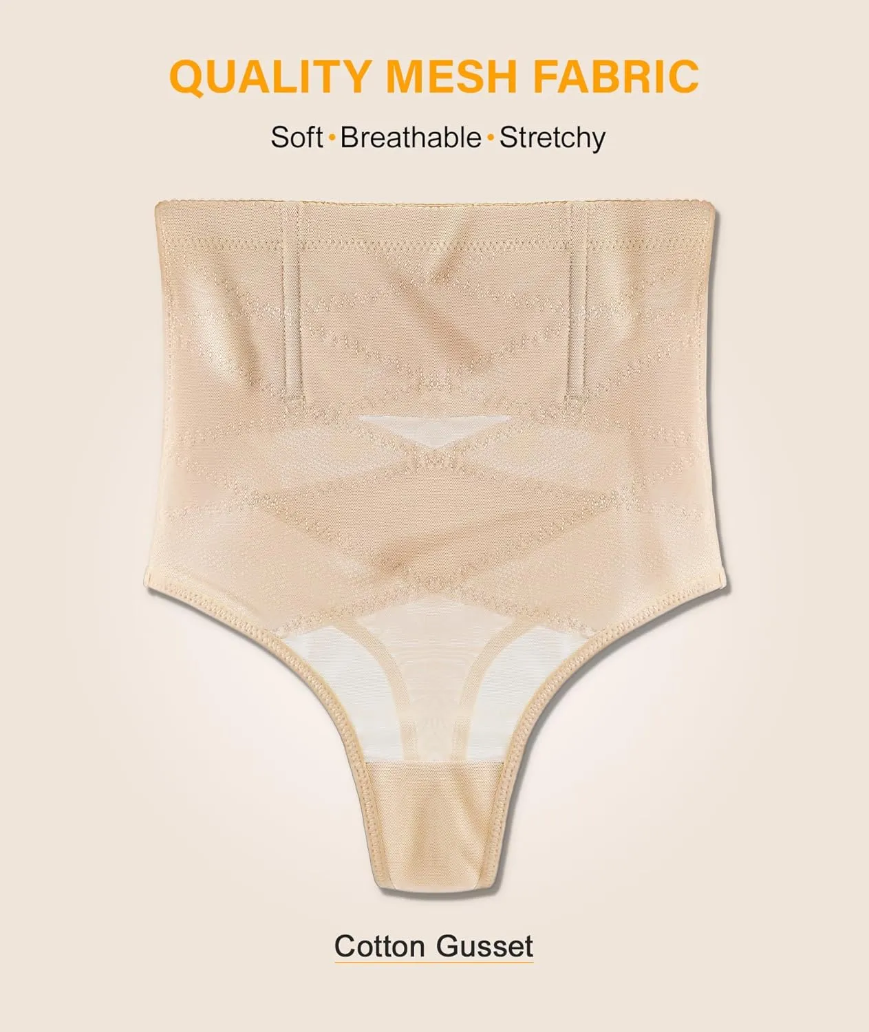 SIMIYA Thong Shapewear Tummy Control for Women High Waisted Stay-Put Body Shaper Girdle Compression Shapewear Thong