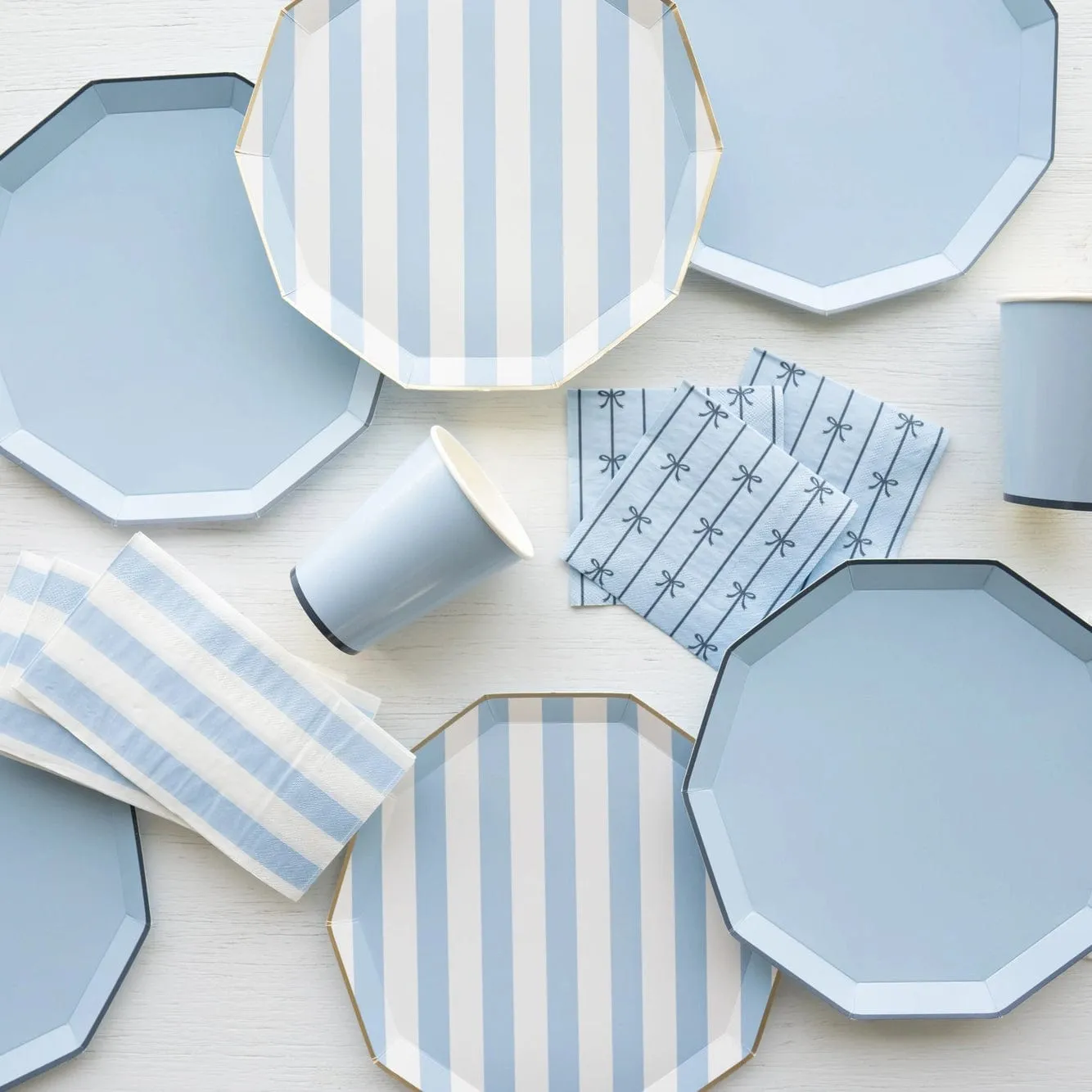 Sky Blue Signature Bow Small Napkins x 20