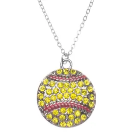 Softball Rhinestone Necklace