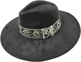Suede Fedora Hats for Women Men Wide Brim Panama Cowboy Hat Jazz Church Sombrero Caps 02 55-58CM