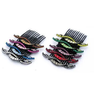 Summer Wave Crystal Hair Comb (Sold as a Pair)