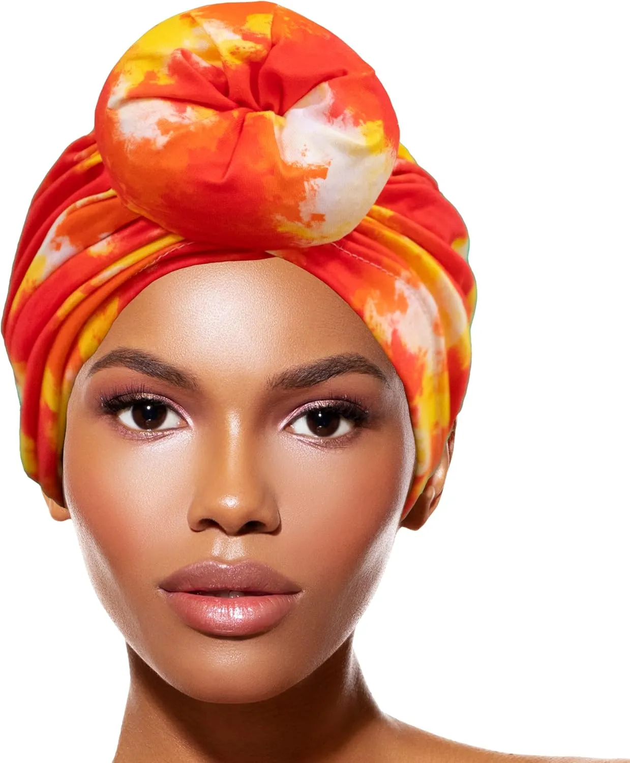 TouchUps Hair Bun Cap Hair Protection Head Wrap Hairbun Cap Wrap African Turban Pattern Headwrap Headscarf