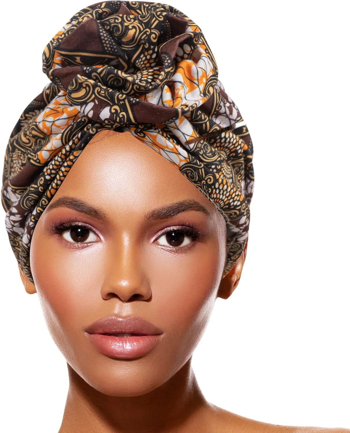 TouchUps Hair Bun Cap Hair Protection Head Wrap Hairbun Cap Wrap African Turban Pattern Headwrap Headscarfs