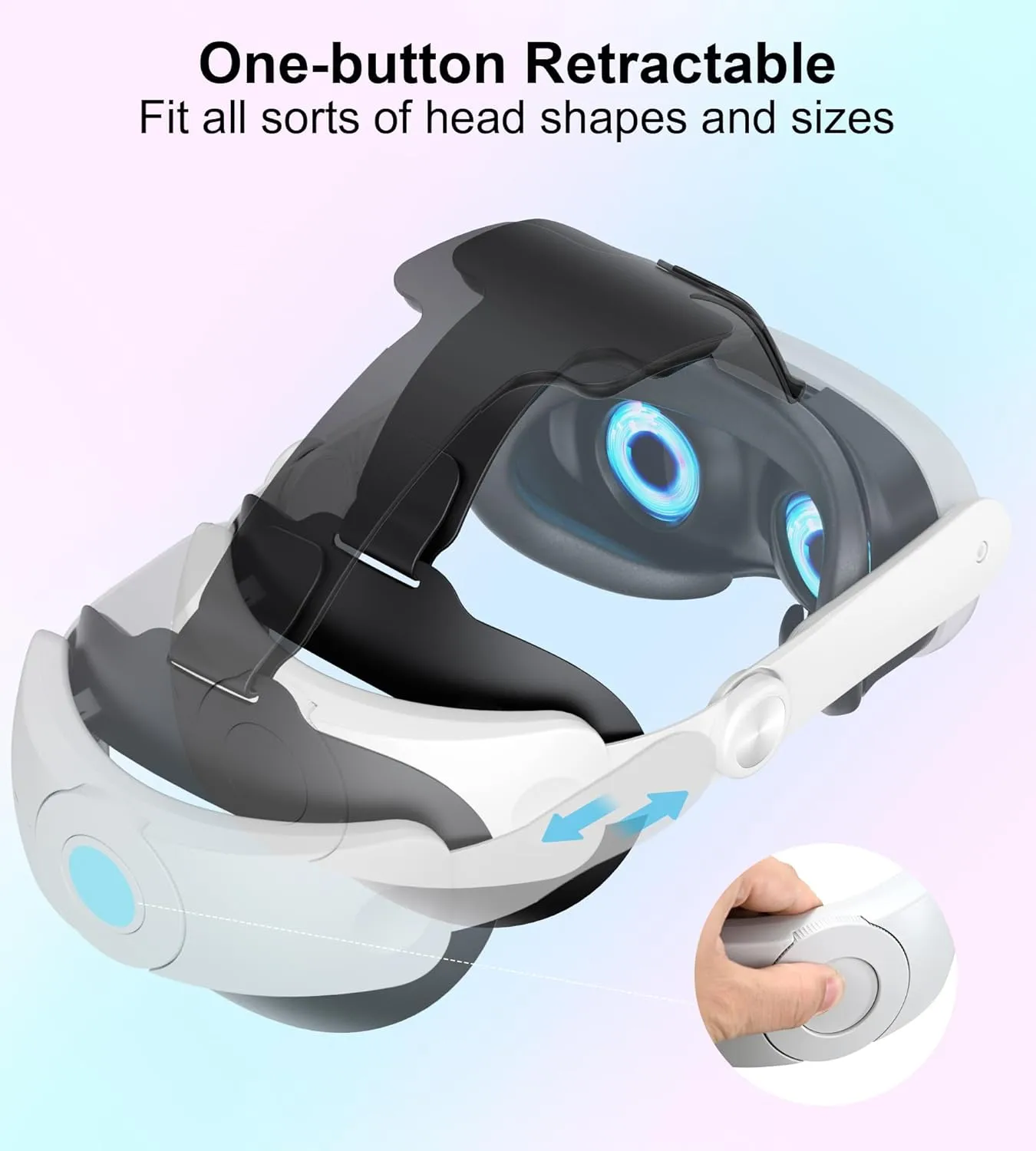 TRANSNOVO VR Head Strap for Meta Quest 3 & Quest 3S - Adjustable, Lightweight, Premium PU Leather Cushion, Durable Side Straps, Reduce Facial Pressure for Enhanced Comfort & Immersive Gaming