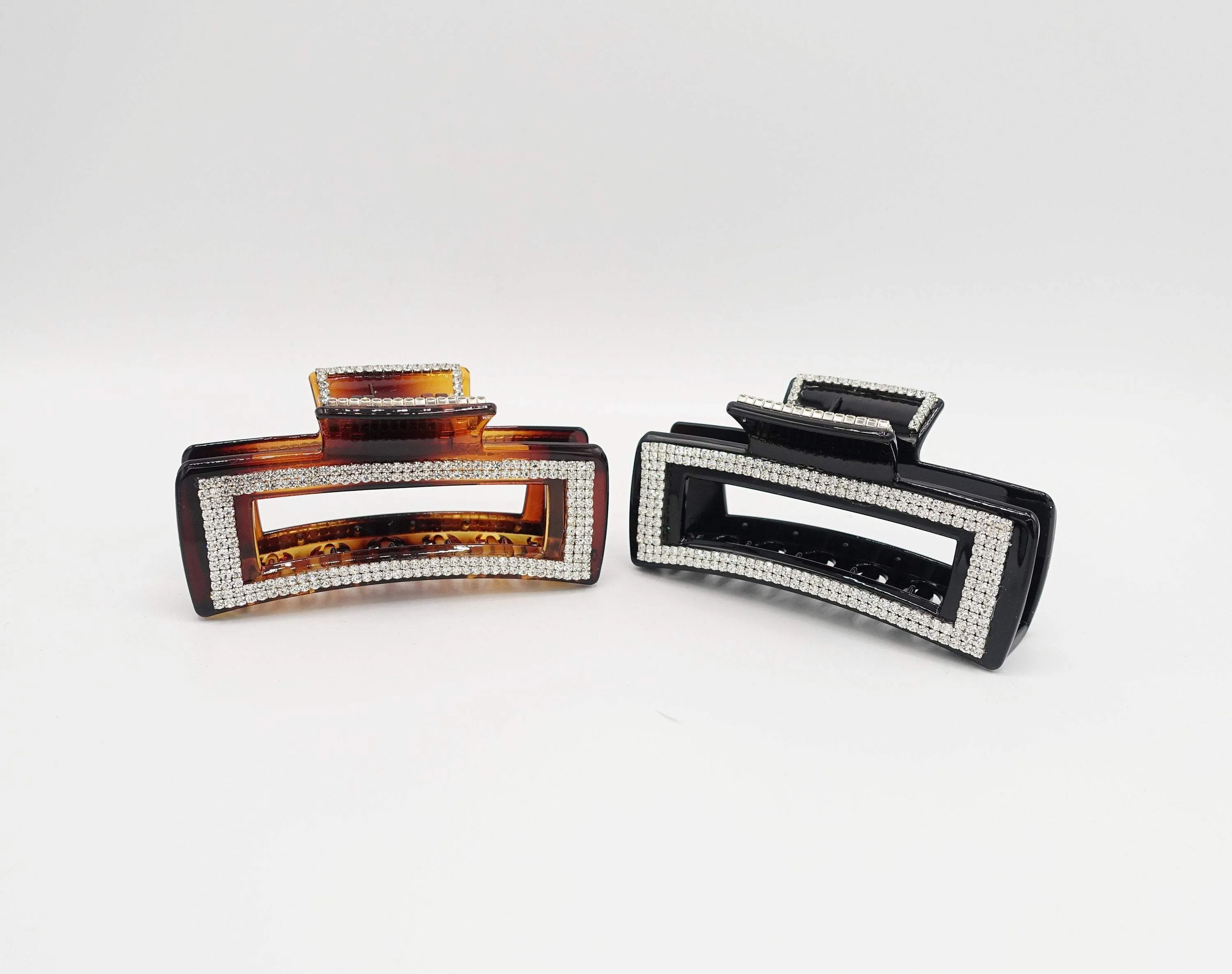 trendy hair claw rectangle rhinestone embellished hair clamp VeryShine hair accessory for women