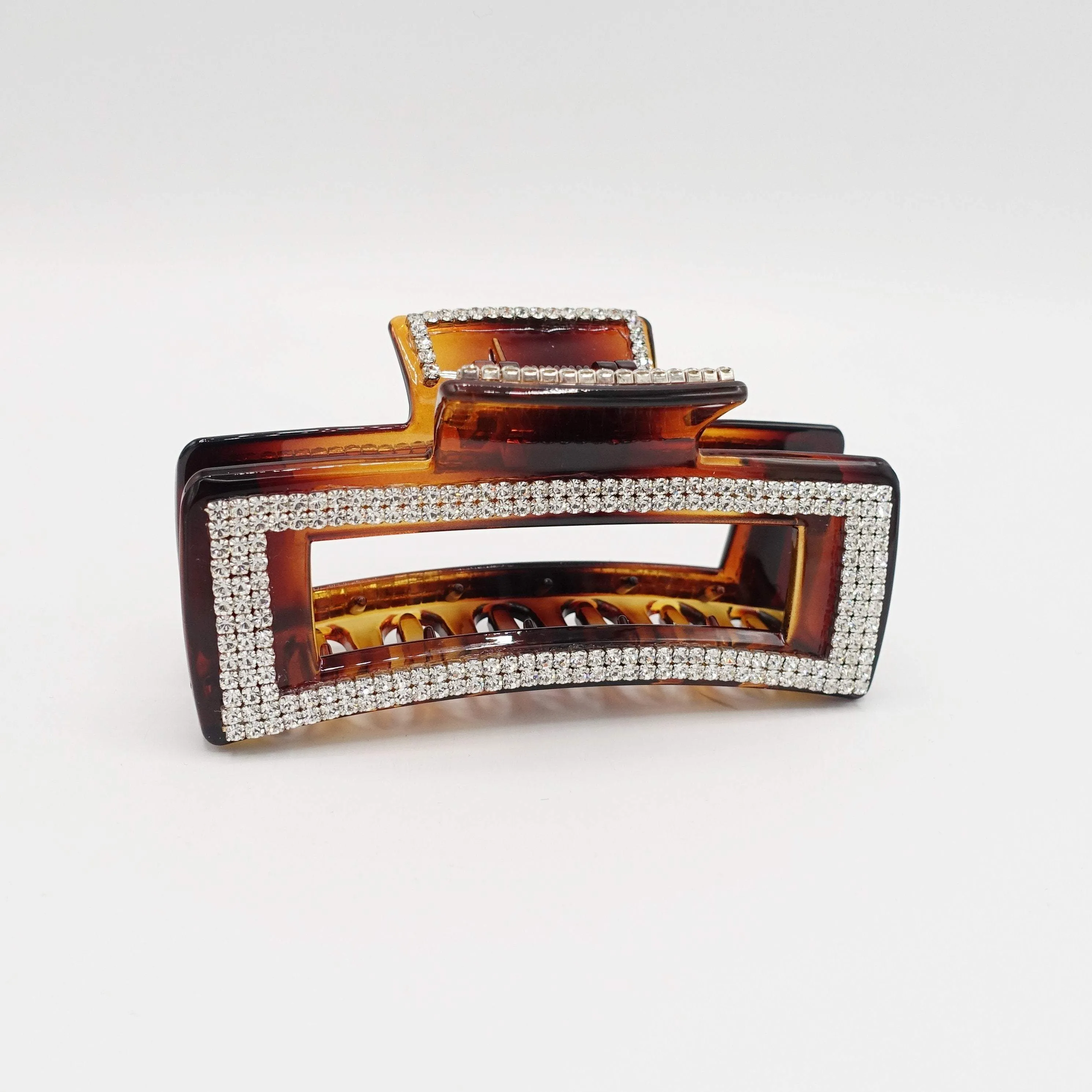 trendy hair claw rectangle rhinestone embellished hair clamp VeryShine hair accessory for women