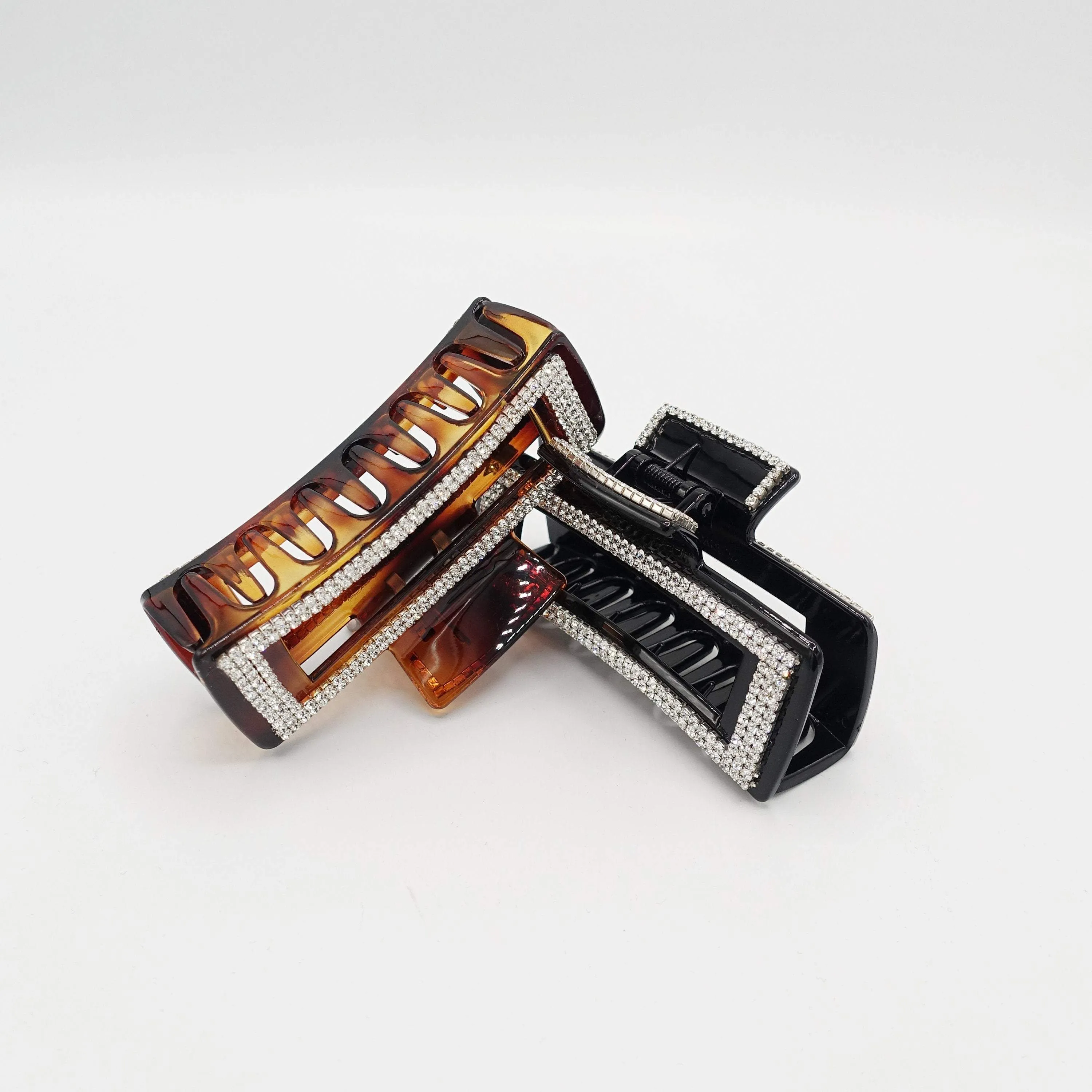 trendy hair claw rectangle rhinestone embellished hair clamp VeryShine hair accessory for women