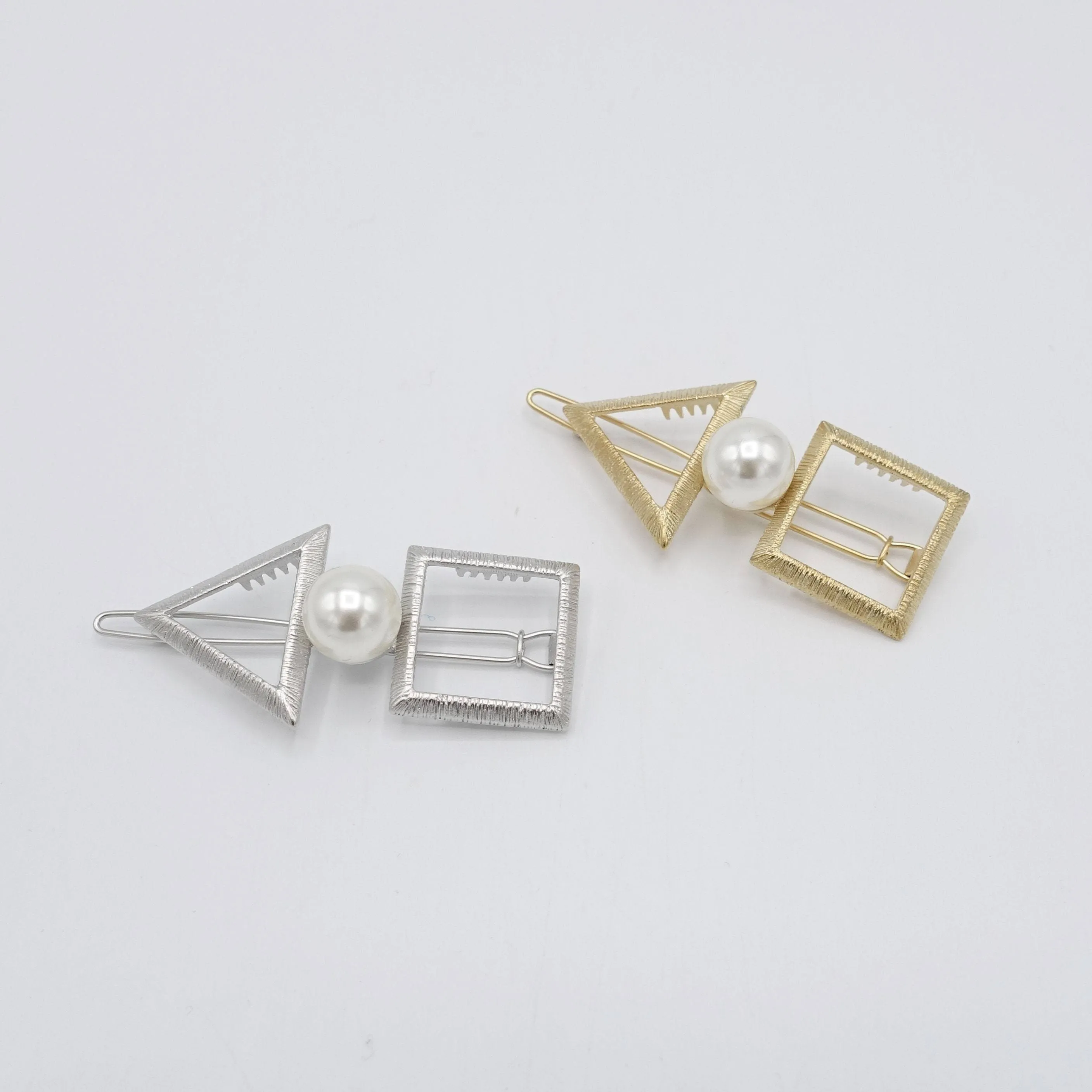 triangle square hair clip pearl hair accessory for women