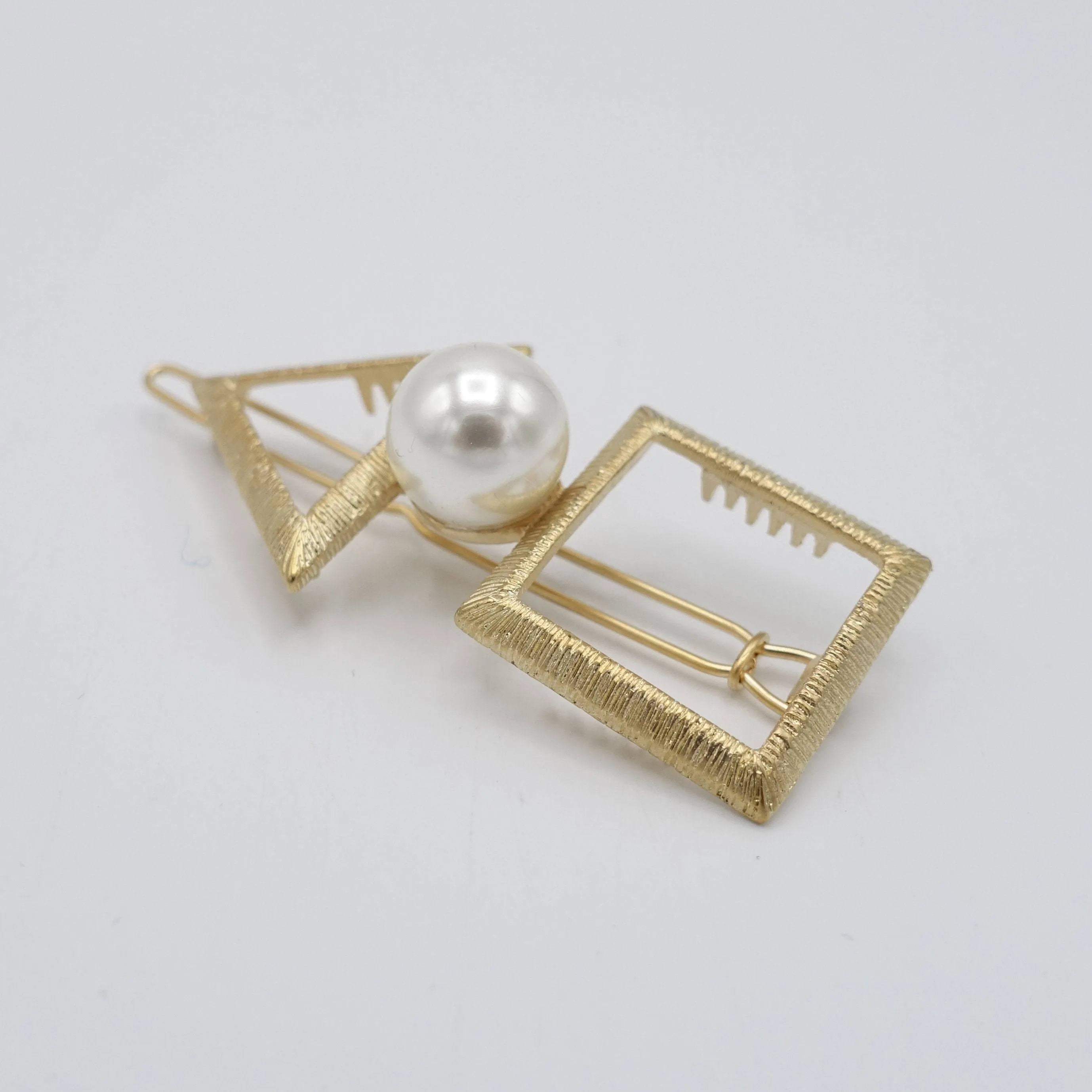 triangle square hair clip pearl hair accessory for women