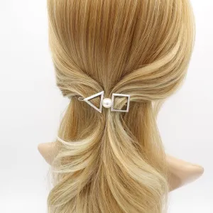 triangle square hair clip pearl hair accessory for women
