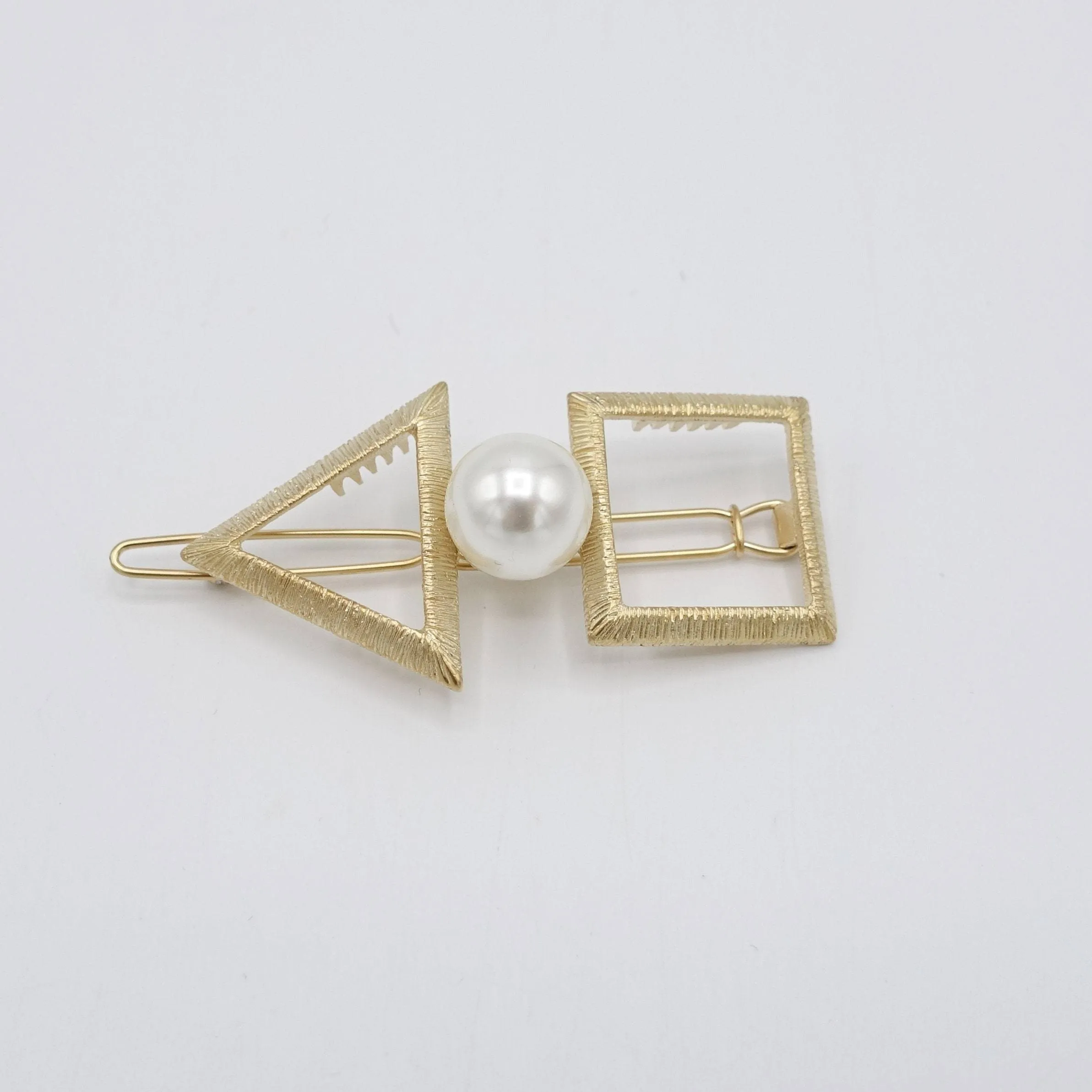 triangle square hair clip pearl hair accessory for women