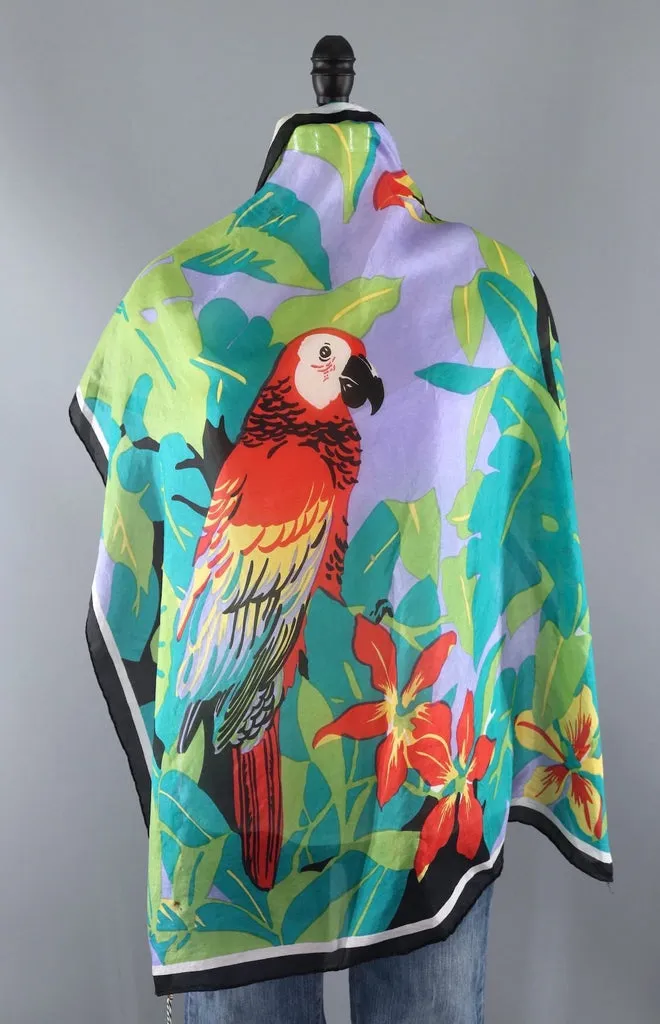 Vintage Green Parrot Scarf