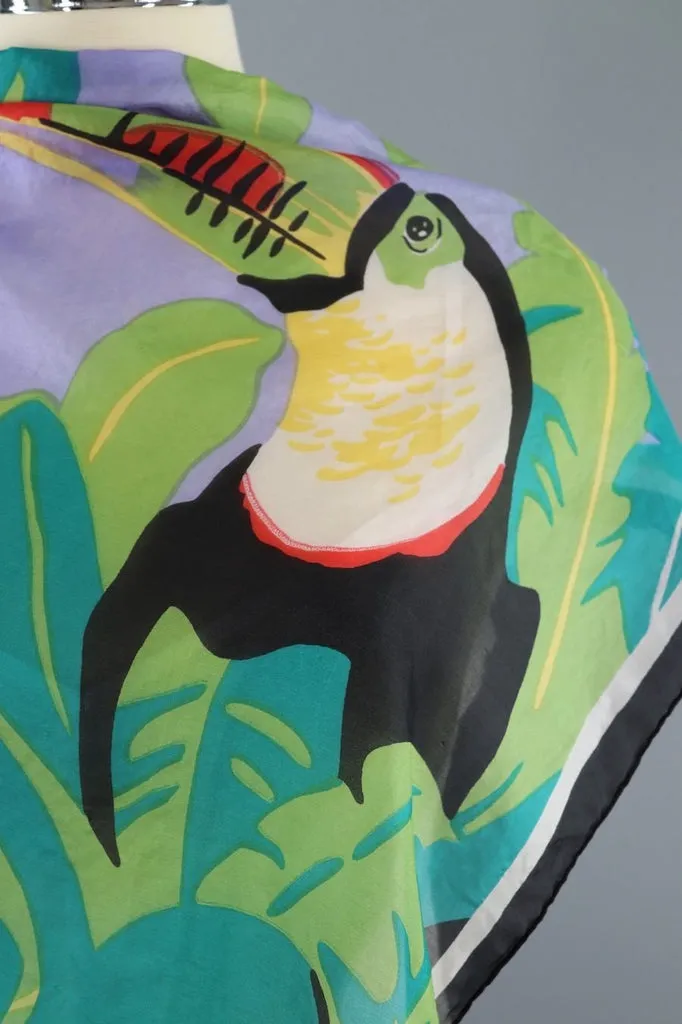 Vintage Green Parrot Scarf