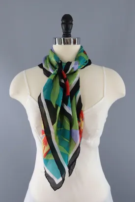 Vintage Green Parrot Scarf