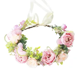 Vivivalue Fairy Floral Crown Woodland Elf flower Headband Elven Wreath for Women Girls Halloween Wedding Cosplay Photo Props Renaissance Lavender