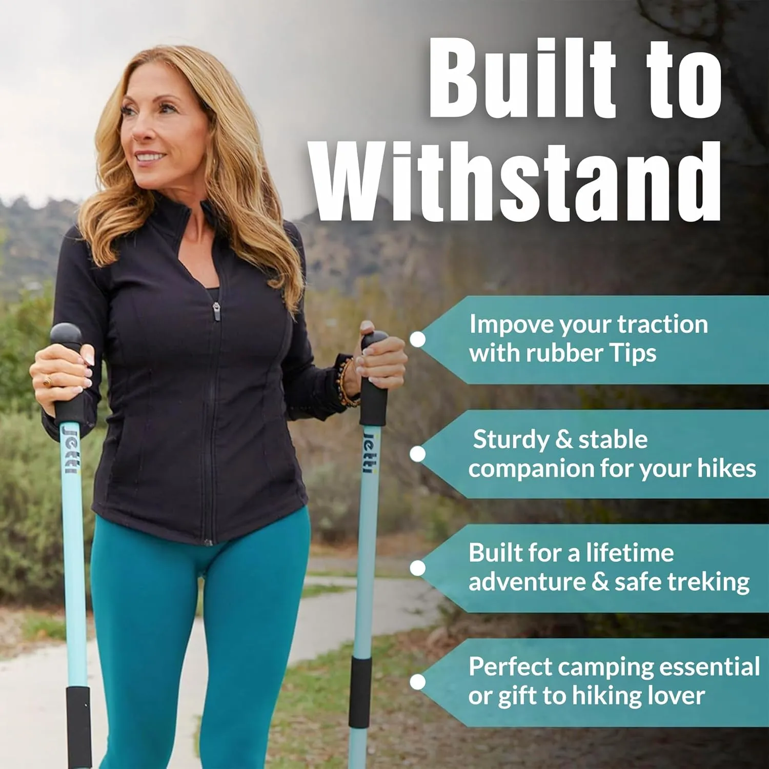 Weighted Walking Sticks for Seniors, Women & Men  1.2lb Each Ergonomic Hiking Poles for Balance, Posture & Stability  Durable Trekking Poles for Walking