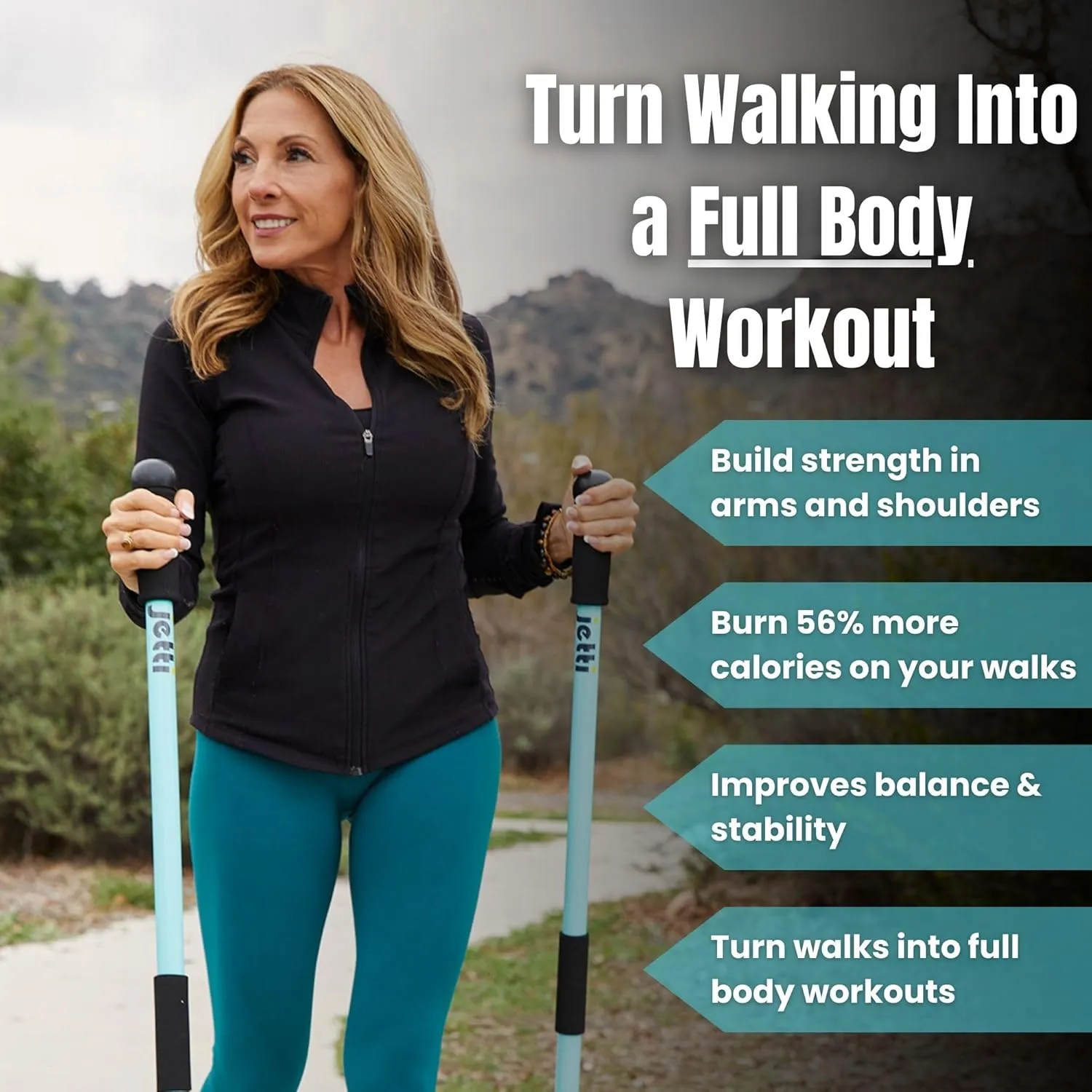 Weighted Walking Sticks for Seniors, Women & Men  1.2lb Each Ergonomic Hiking Poles for Balance, Posture & Stability  Durable Trekking Poles for Walking