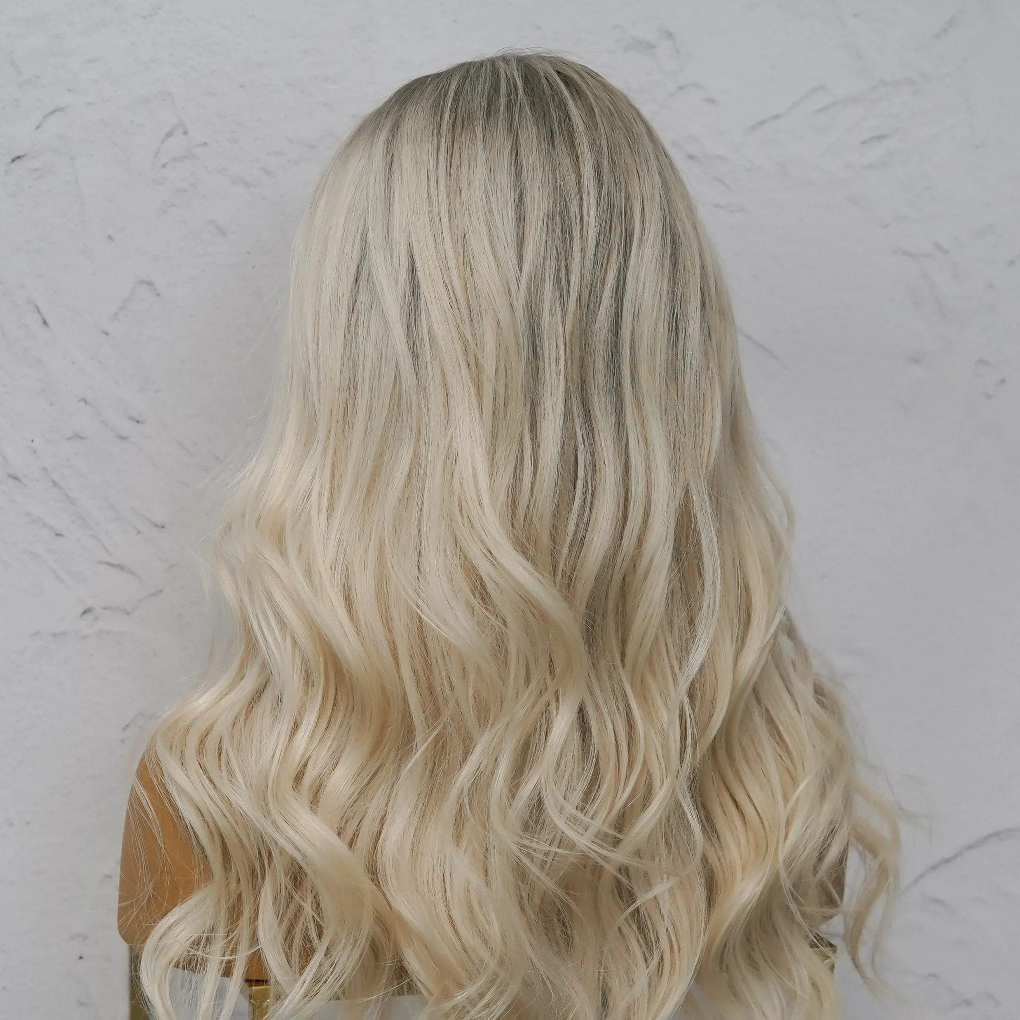 WINNY Grey Blonde Human Hair Lace Front Wig