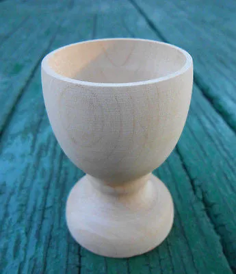 Wooden Egg Cups Poached Egg Stands Hand Painted or Natural Wood