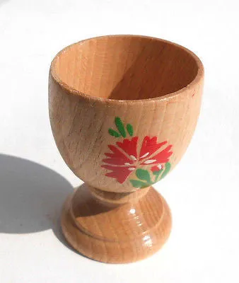 Wooden Egg Cups Poached Egg Stands Hand Painted or Natural Wood